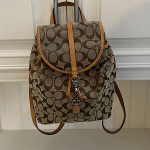 COACH Signature Print Backpack